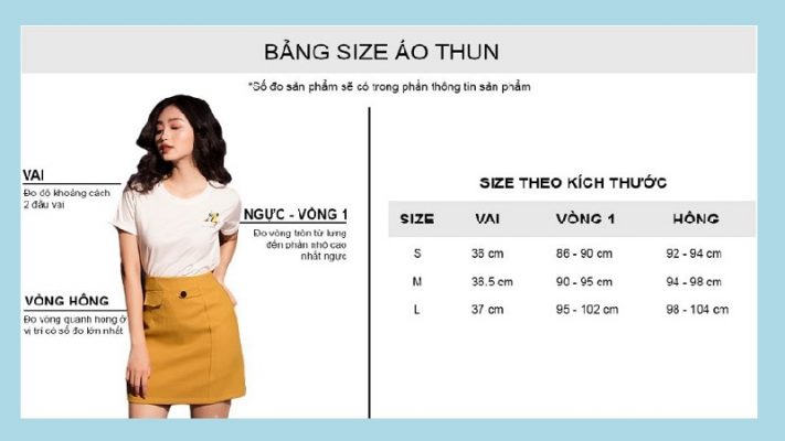 Size áo thương hiệu GUMAC