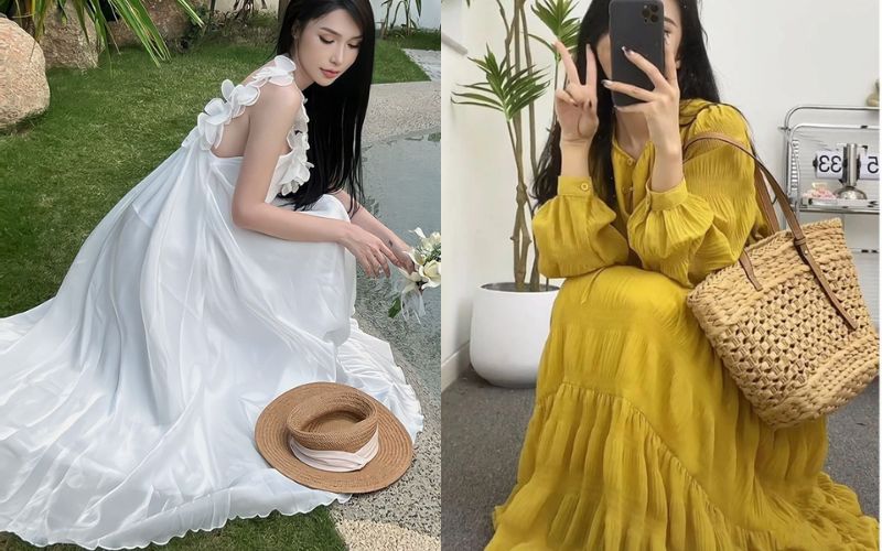 Đầm maxi dài thướt tha - item hàng đầu khi đi biển